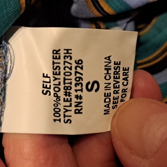 WILD HONEY TWO PIECE GREEN & BLUE STRIPED CROPPED TOP SHORT SET - Picture 8 of 8